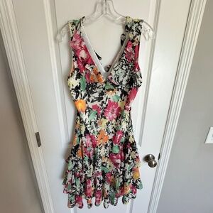 Ralph Lauren Sleeveless Floral Drop Waist Tiered Dress Size 14